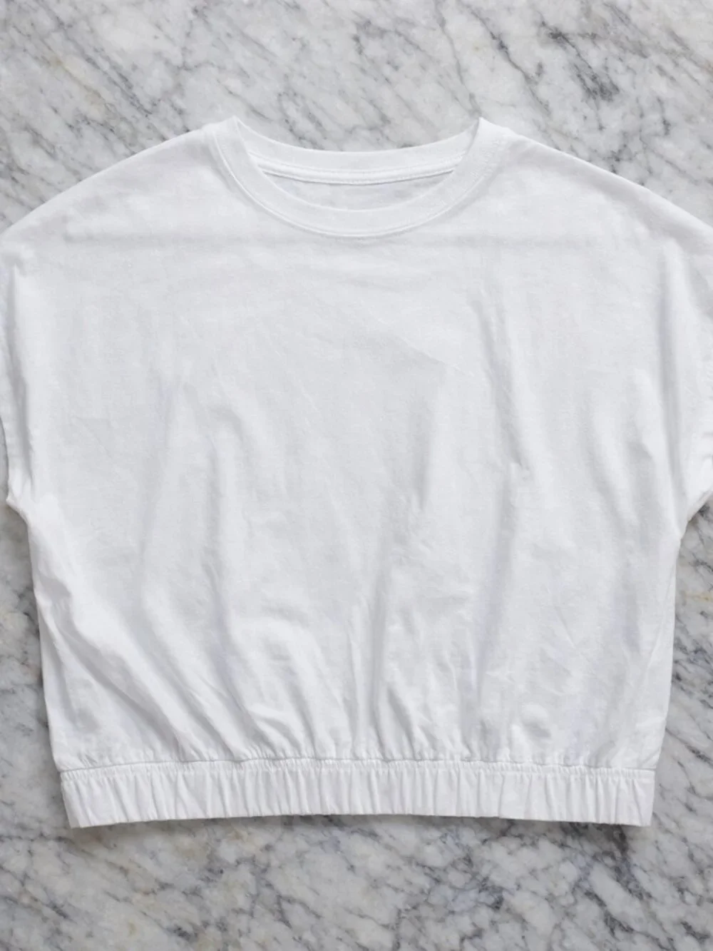 DSG Womens Small Cropped Top  Cinch Waist White Short Sleeve T-Shirt - Picture 4 of 7